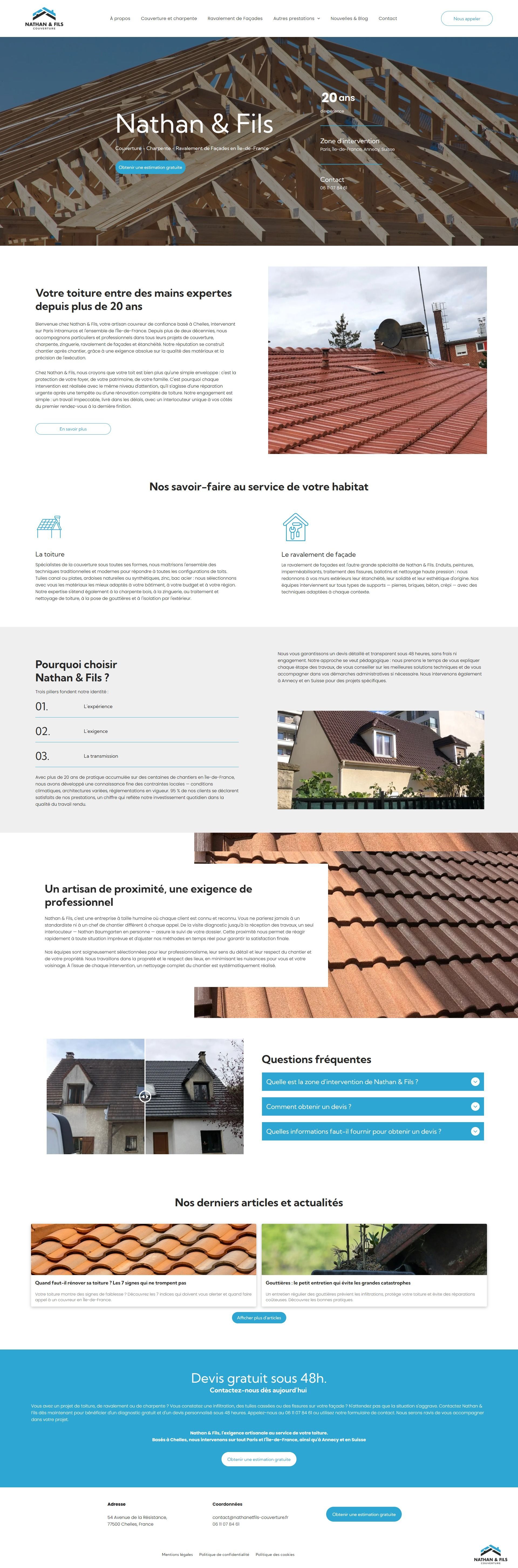 Page d'accueil d'un site web en langue arabe avec une bannière de montagne, des photos de mosquées et un pied de page bleu