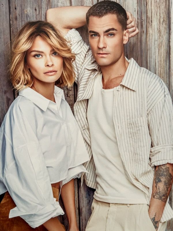 Homme et femme avec des coupes estivales