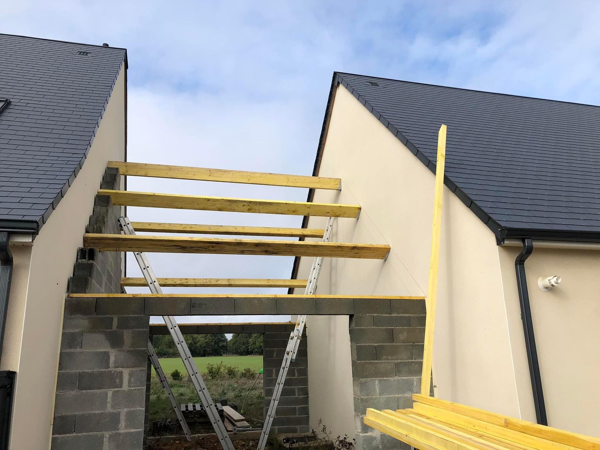 Construction d'un garage - avant