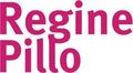 Der Name „Regine Pillo“ in leuchtendem Pink, serifenloser Schrift.
