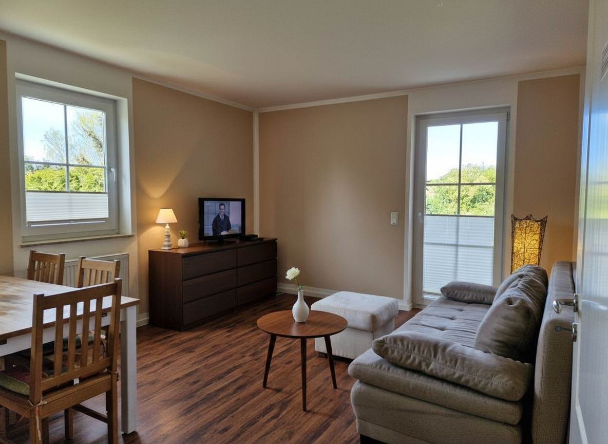 Ansicht Wohnzimmer mit Sitzecke