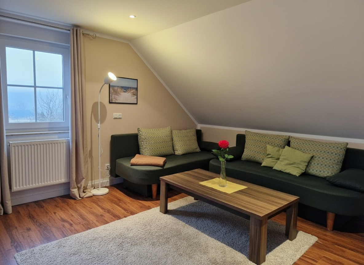 Ansicht Wohnzimmer mit Sitzecke