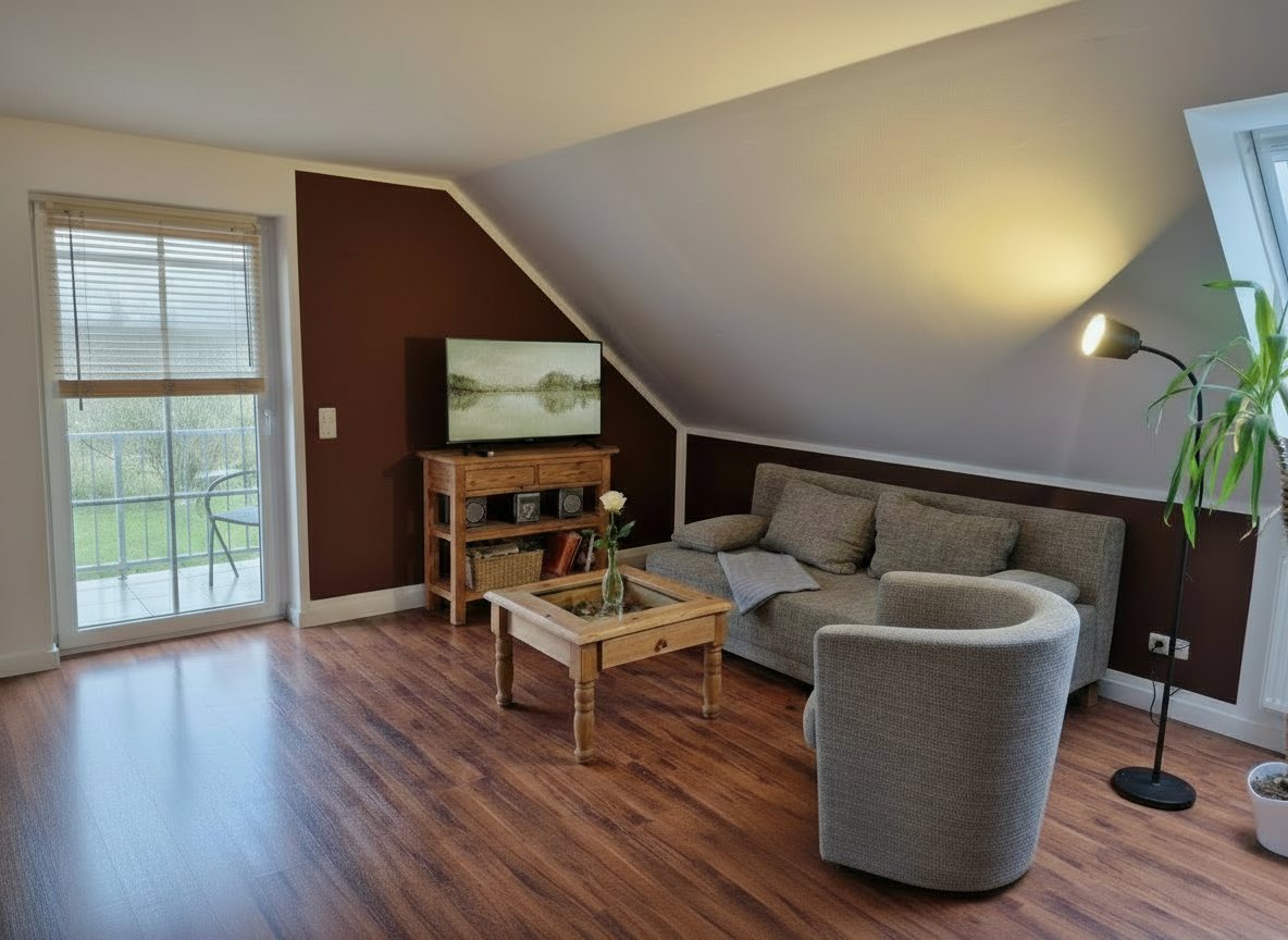 Ansicht Wohnzimmer mit Sitzecke