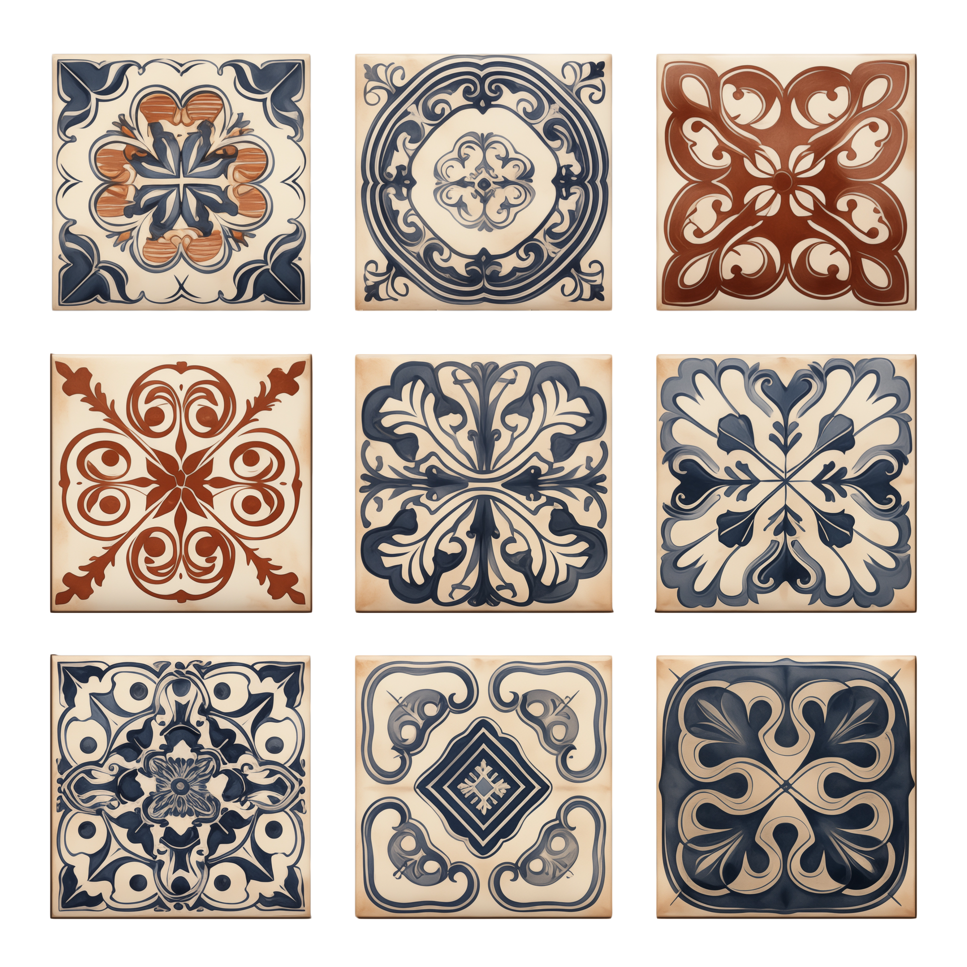 Du carrelage avec des motifs.