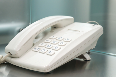 Téléphone fixe blanc