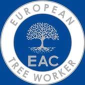 Das Logo der European Tree Worker ist ein Baum in einem Kreis auf blauem Hintergrund.