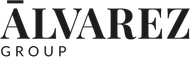 Logotipo del Grupo Álvarez: texto negro con una línea sobre la 