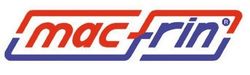 Logotipo de Mac-rin en rojo y azul, un dise&ntilde;o de marca denominativa combinada.