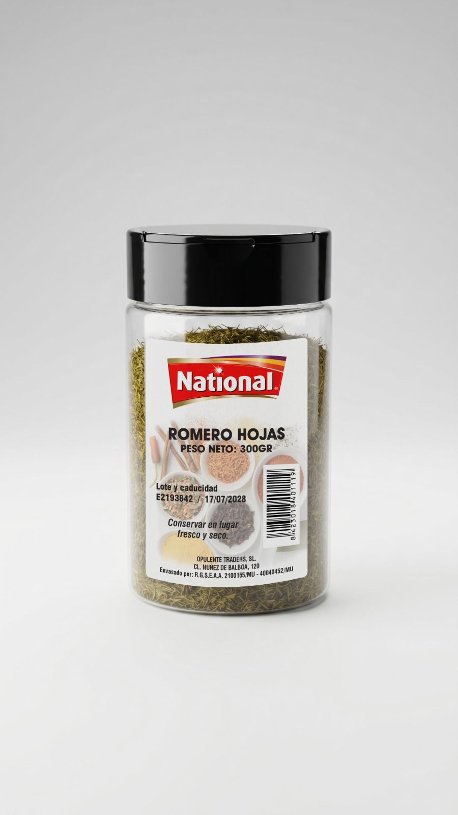 Tarro de snack National Bombay Mix con tapa negra sobre fondo blanco