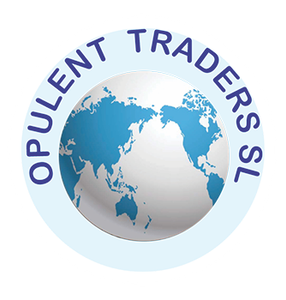 Logotipo de Oputlent Traders SL con globo azul y texto circular sobre un fondo claro.
