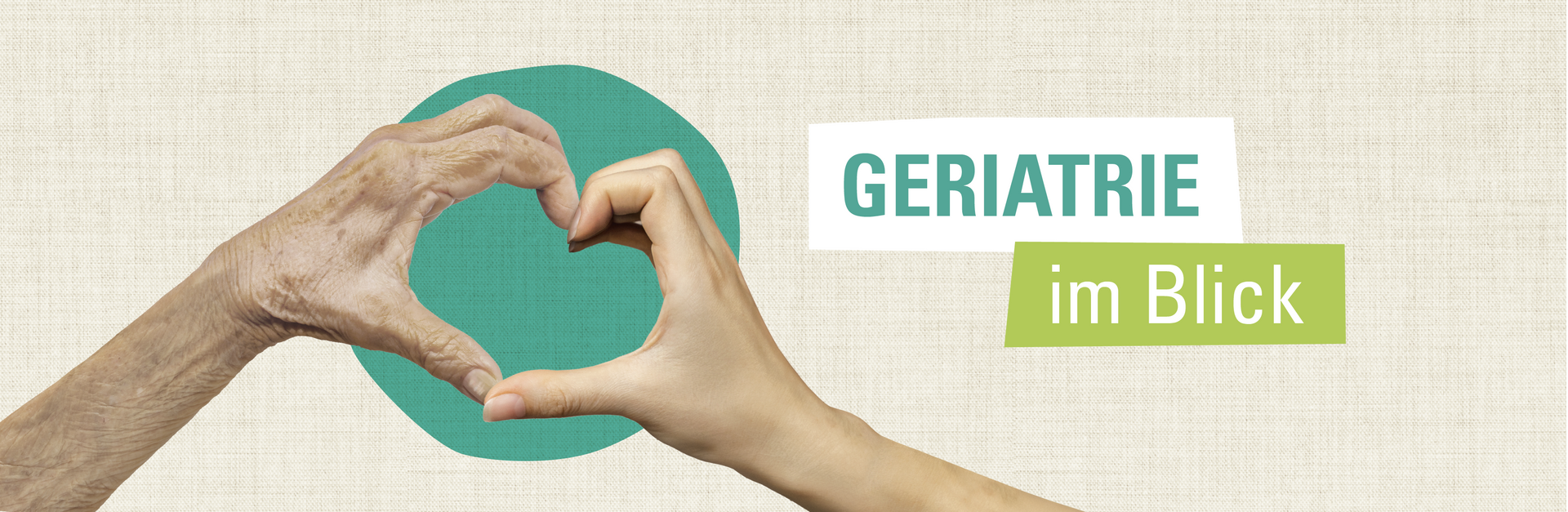 Headerbild mit dem Text Geriatrie im Blick