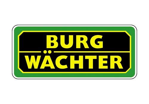 Ein grün-schwarzes Schild mit der Aufschrift „Burgwächter“.