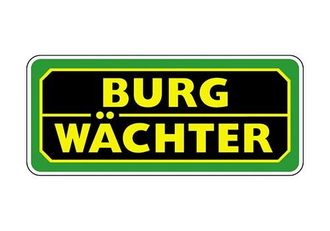 Ein grün-schwarzes Schild mit der Aufschrift „Burgwächter“.