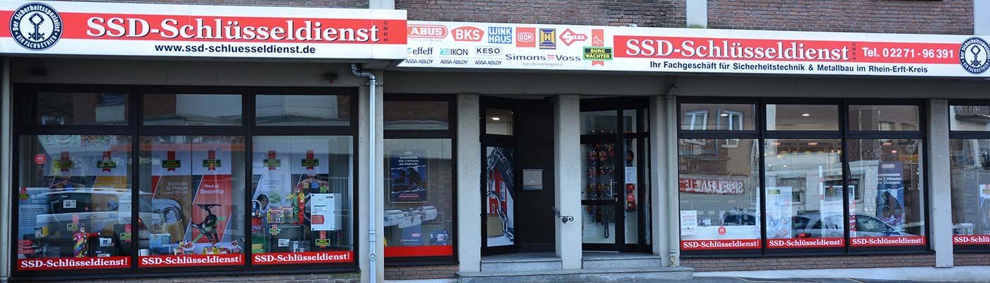 Ein Ladenlokal mit einem Schild mit der Aufschrift „SSL“