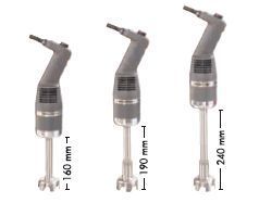 Se muestran tres tamaños diferentes de batidoras de mano sobre un fondo blanco.