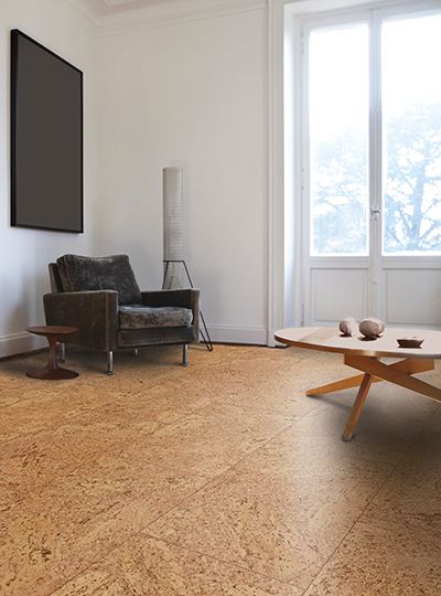 Korkboden im Wohnzimmer