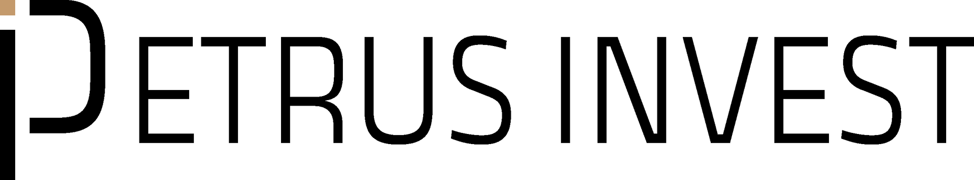 Das Logo von Petrus Invest zeigt ein stilisiertes großes „P“ in Gold neben dem schwarzen Text „ETRUS INVEST“.