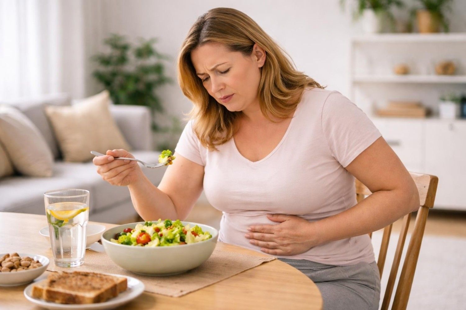 Hombre caminando junto a una camioneta azul de la