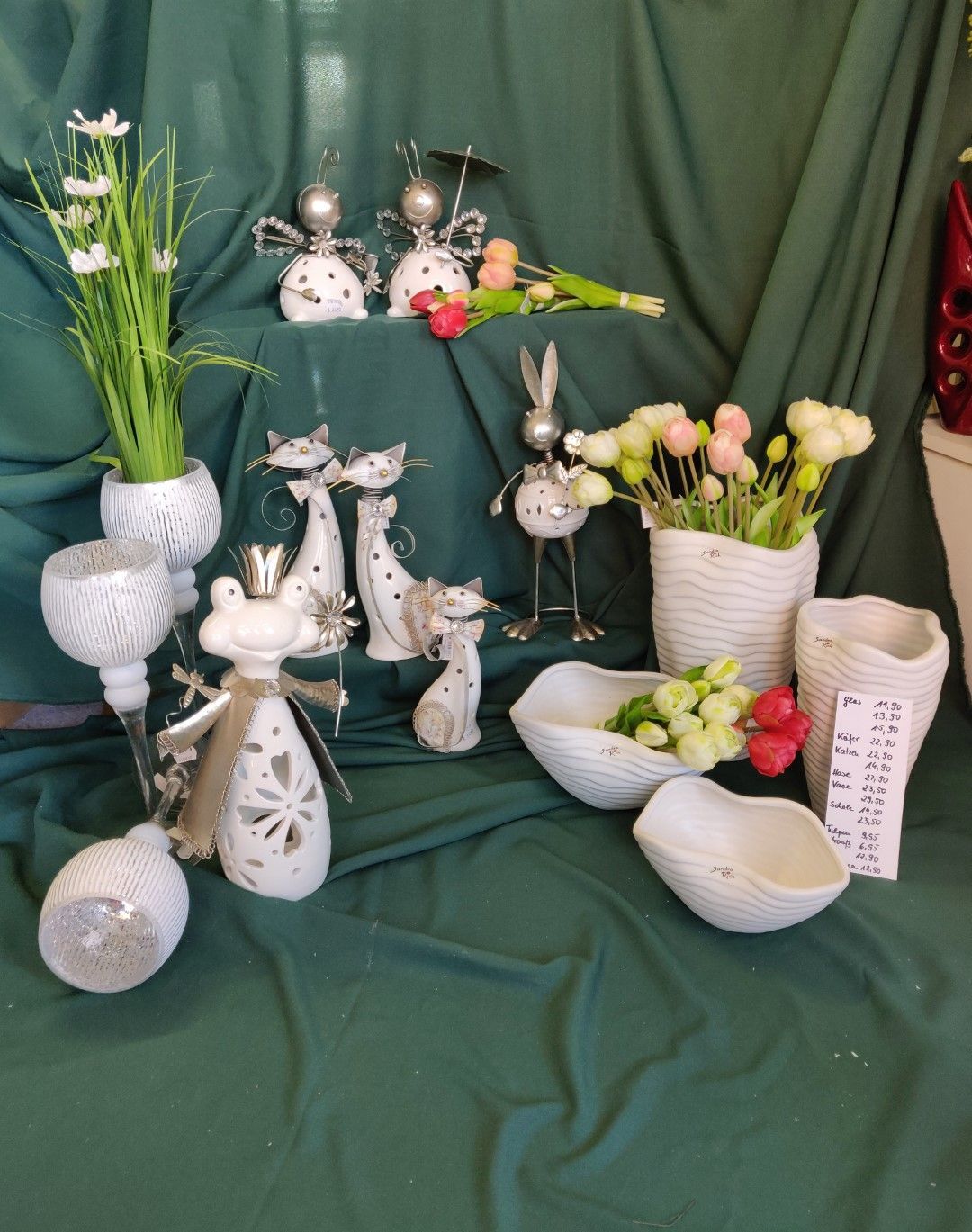 Keramik Katzen und Frosch förmige Vasen