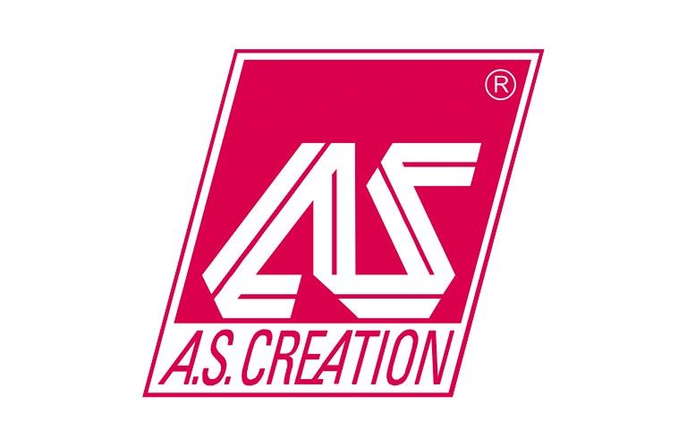 Ein rot-weißes Logo für ein Unternehmen namens Creation