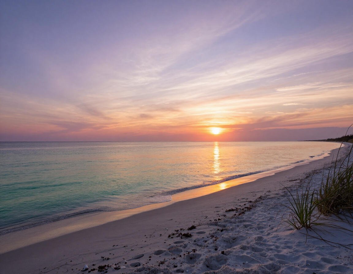 Bean Point Beach at sunset