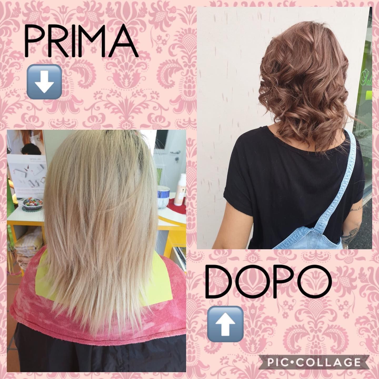 donna prima e dopo un taglio e colore - Salone Rosita