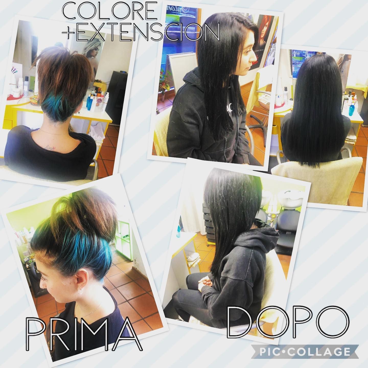 prima e dopo colore ed extension - Salone Rosita