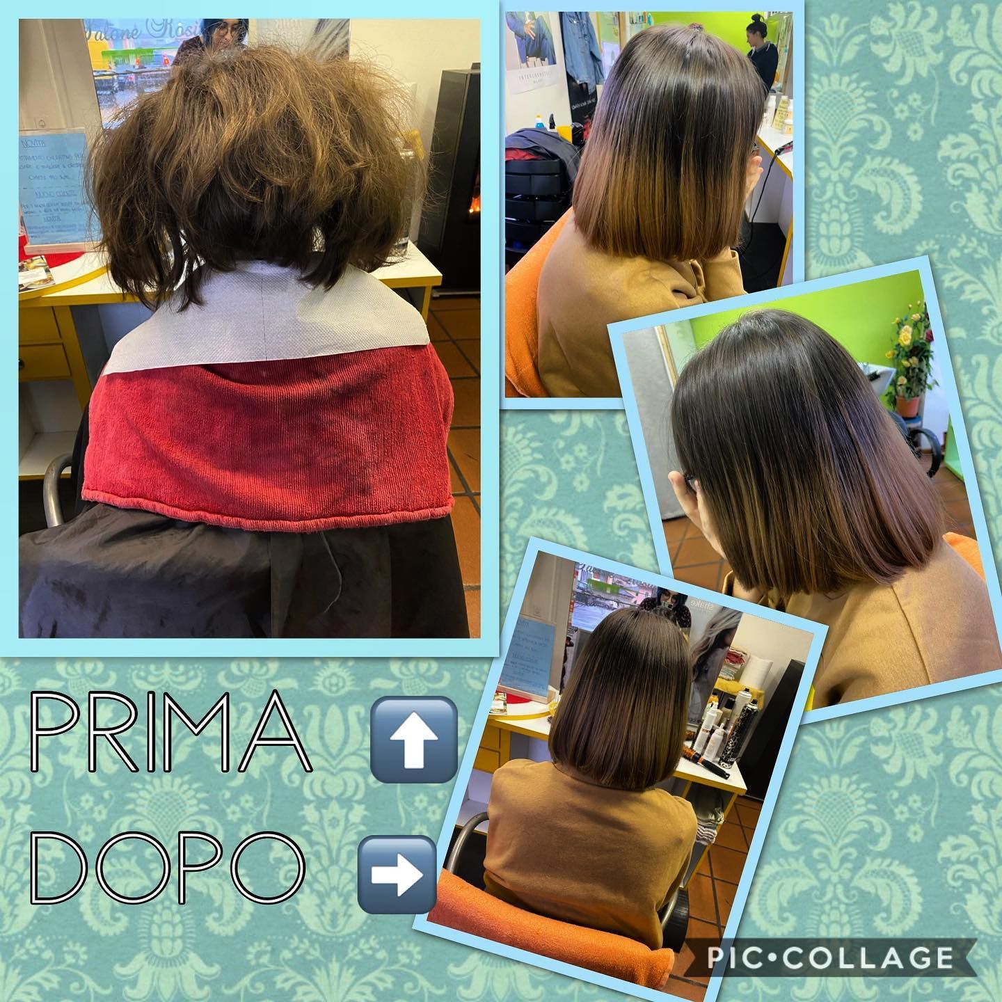 prima e dopo taglio donna - Salone Rosita