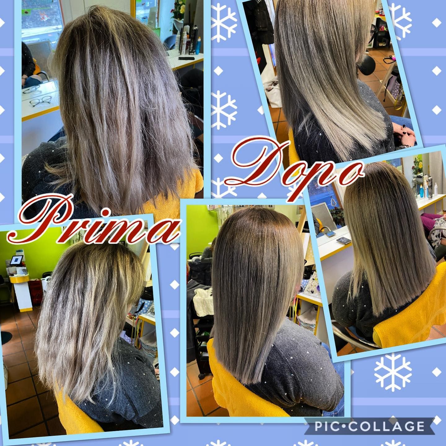 prima e dopo un taglio personalizzato - Salone Rosita