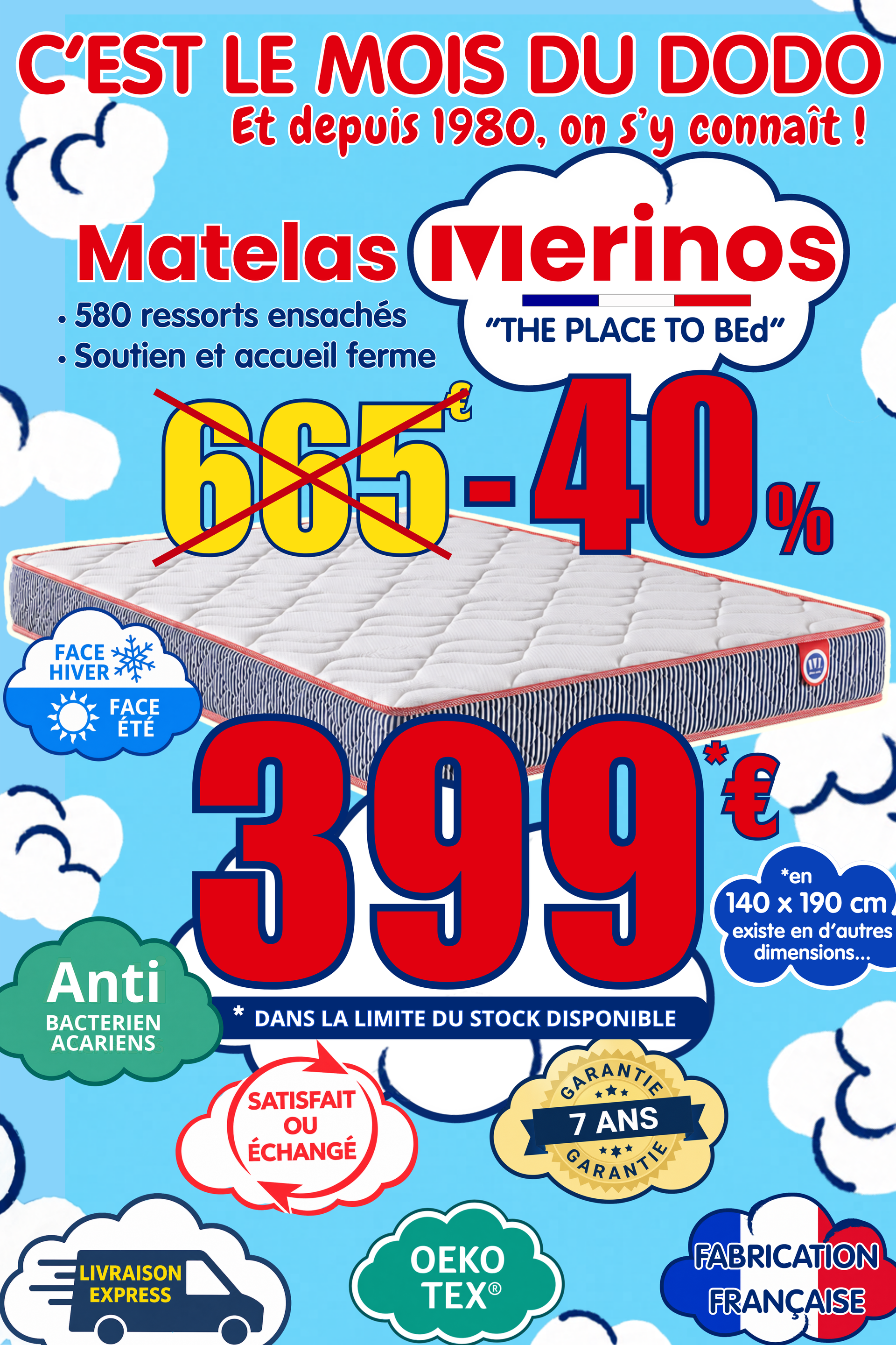 Matelas Merinos promotion 2026