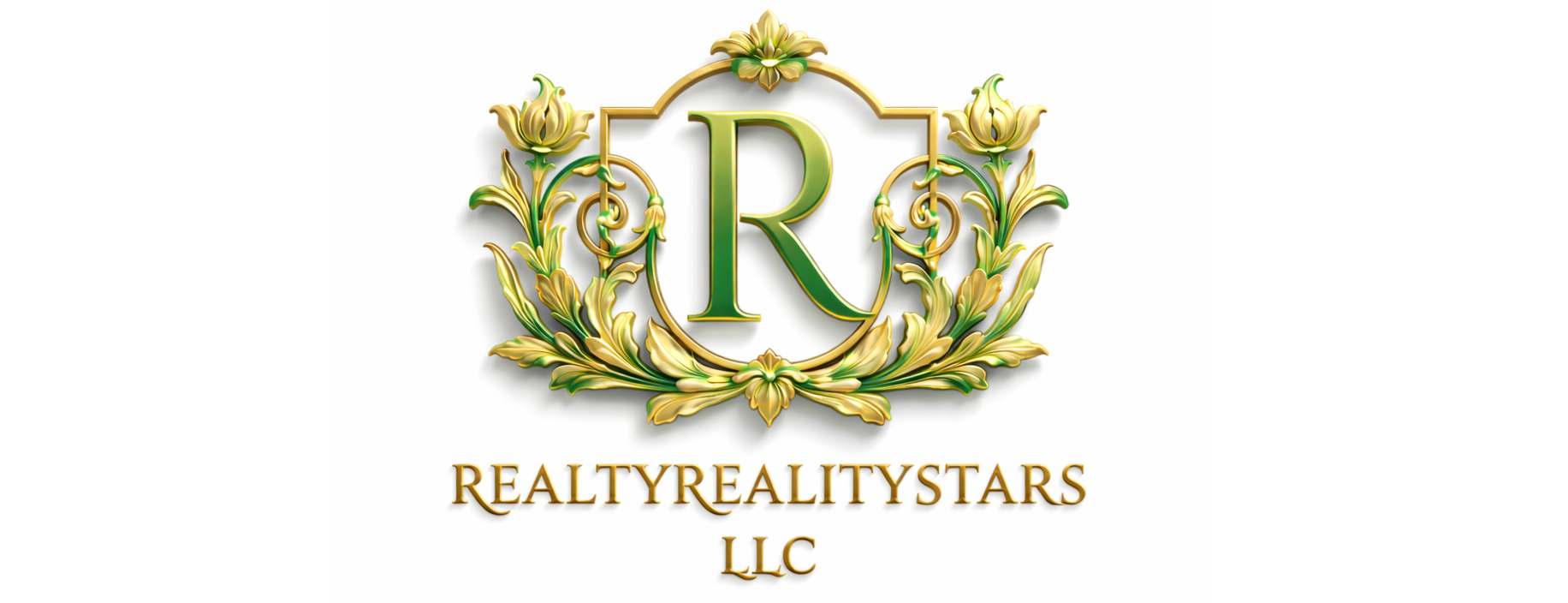 Logo for Realty Realty Stars, LLC, green design with the letter R.