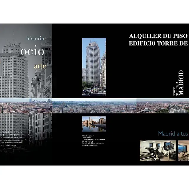 A brochure for a alquiler de piso edificio torre de madrid