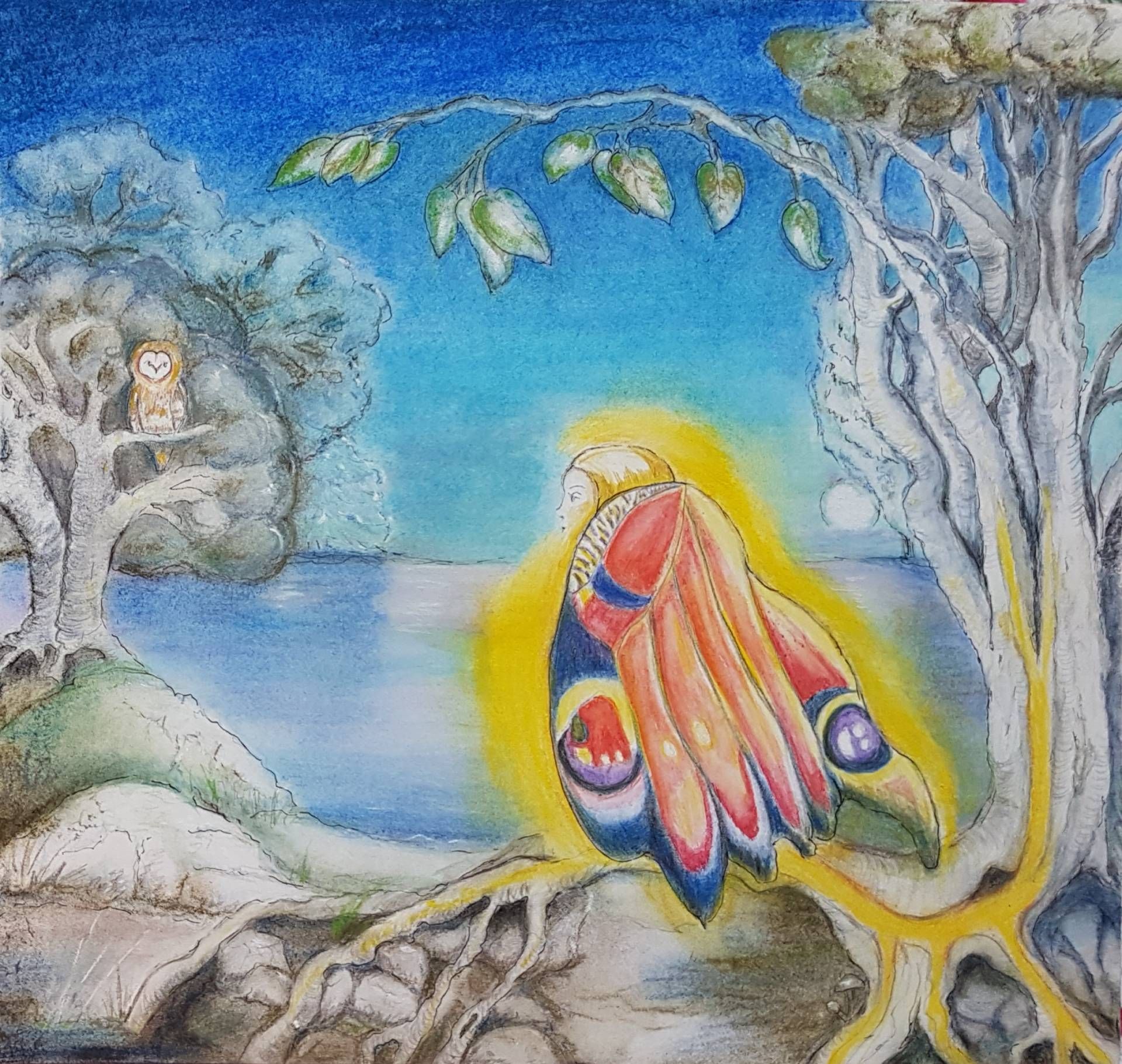 Mensch mit Schmetterlingsflügeln