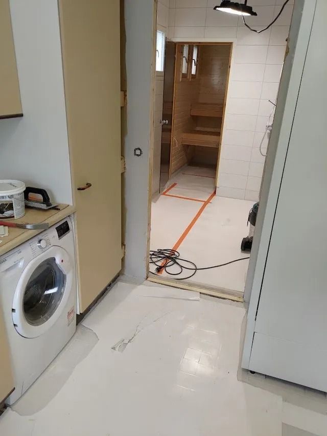 Kylpyhuone, sauna ja kodinhoitohuone remontti