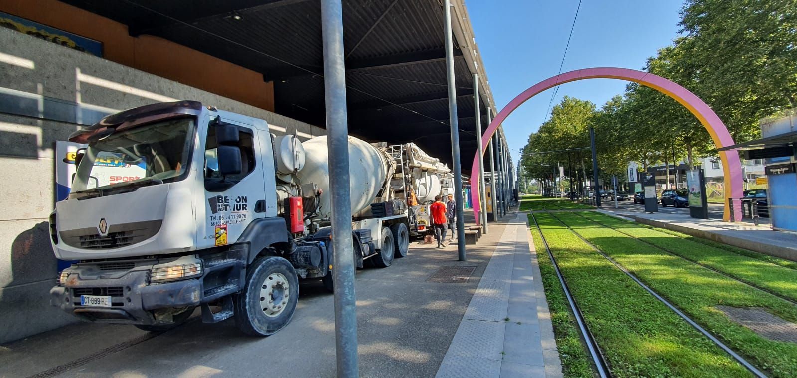 La flotte de camions sur un parking
