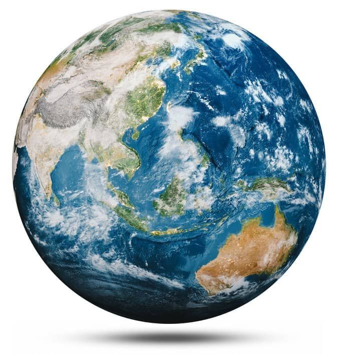 Una imagen de la tierra con un fondo blanco