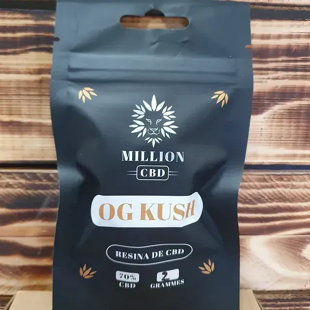 Una bolsa de un millón de CBD y resina de CBD Kush.