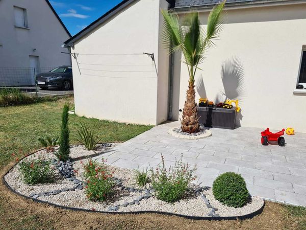 Création d'un jardin sec chez un particulier