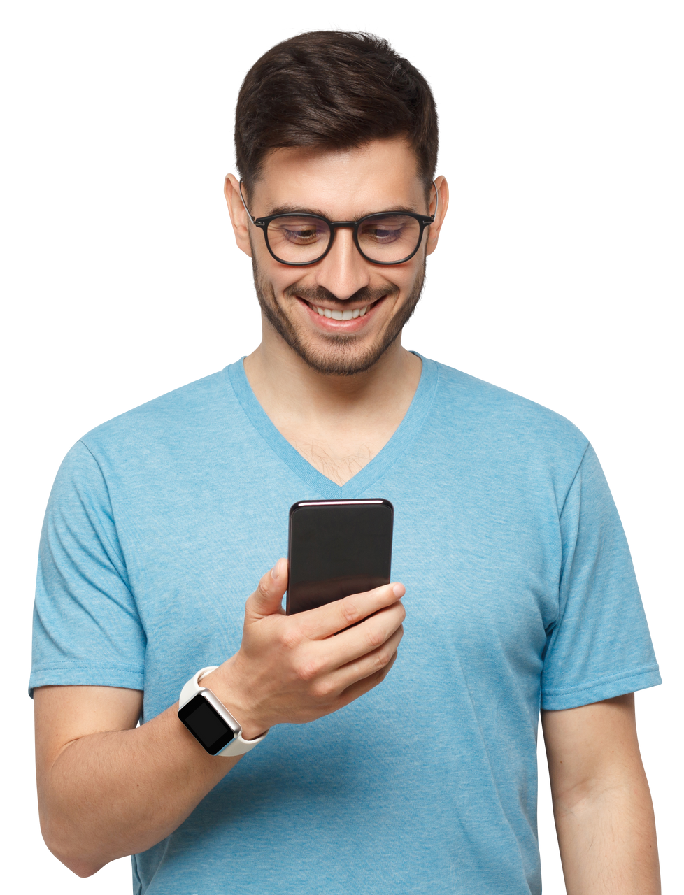 Homme sur son portable