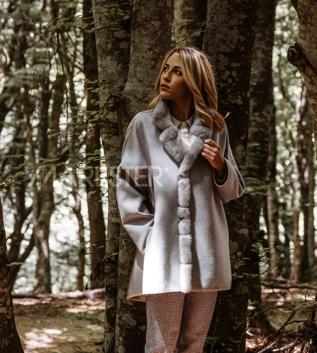 manteau tissus loro piana revs parements vison