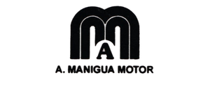 Un logotipo de Manigua Motor sobre un fondo blanco.