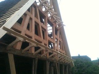 Rénovation de maison avec charpente en bois