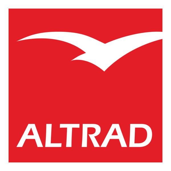 El logotipo de Altrad, que presenta la silueta estilizada de un pájaro blanco sobre la palabra 