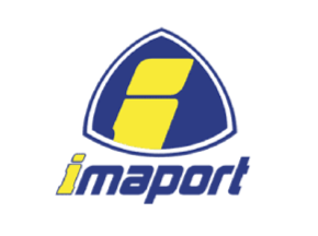 Logotipo una letra 'i' estilizada de color amarillo dentro de un escudo azul, con el nombre de la empresa 