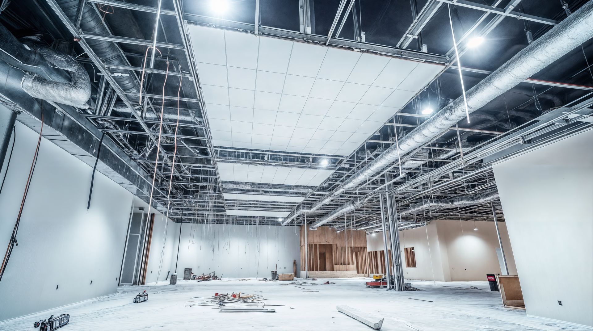 Faux plafond dans un magasin