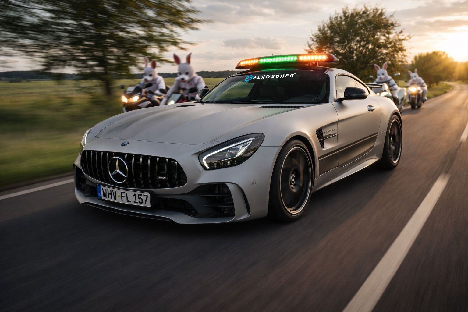 AMG mit Hasen