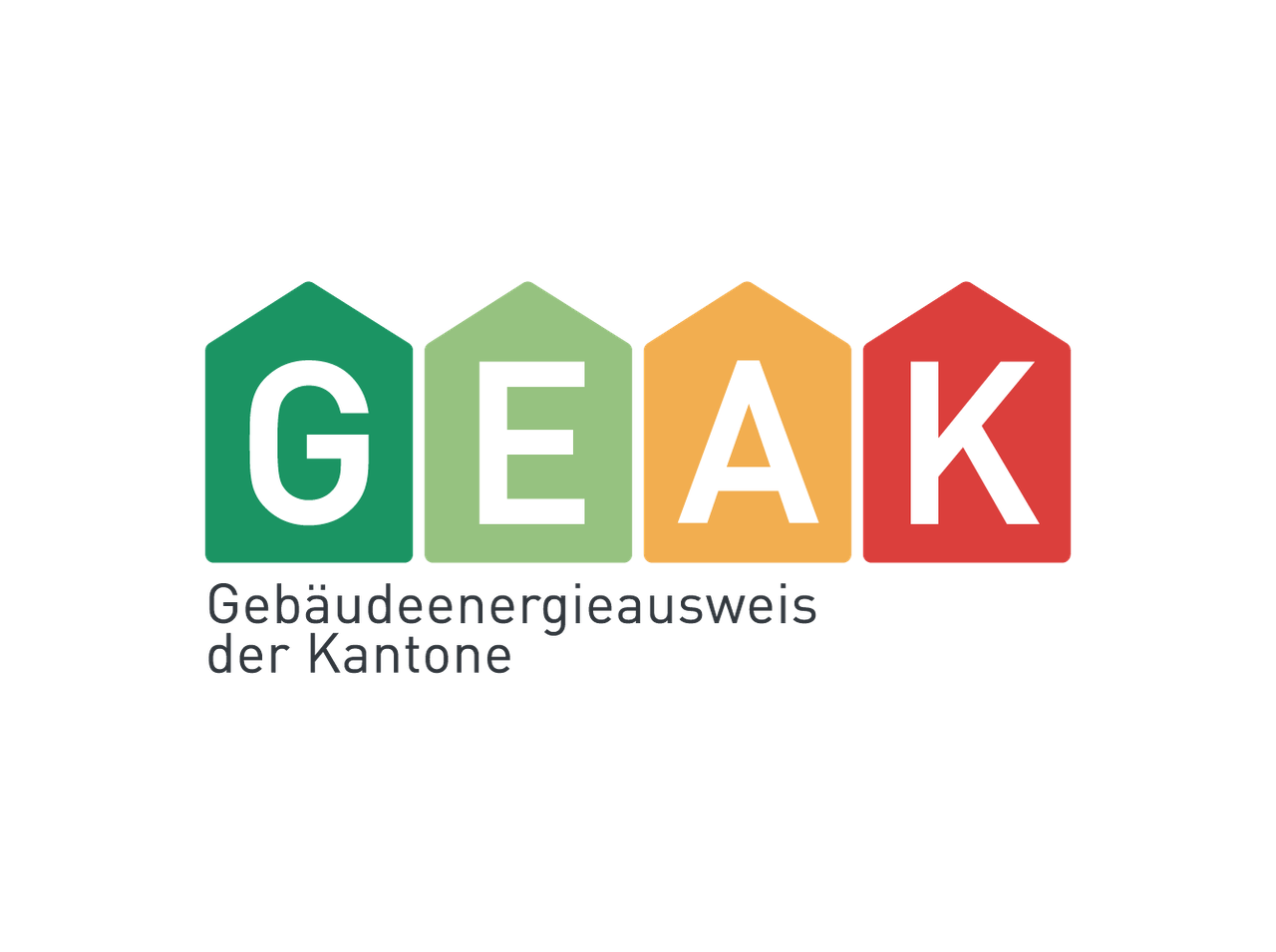 A logo for geak gebäudeenergieausweis der kantone