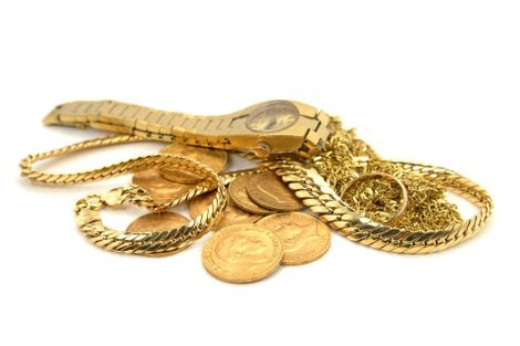 Goldschmuck und -münzen
