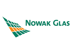 Ein grün-oranges Logo für Nowak Glas