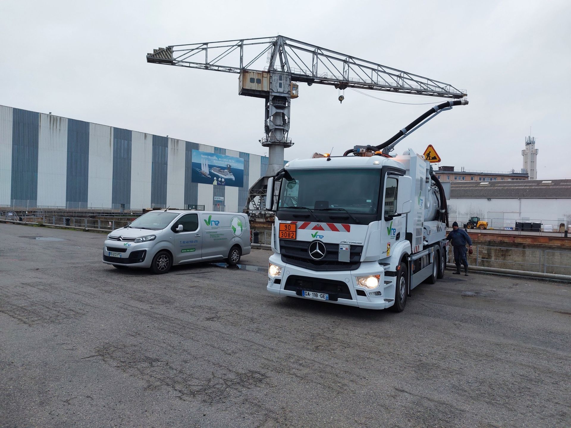 Intervention au chantier de l'Atlantique, focus sur véhicules de l'entreprise